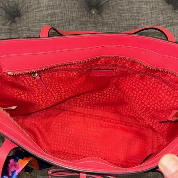 Kate Spade Tote Sawyer Street Tori Large Pink Coral Leather Bag - Picture 13 of 17